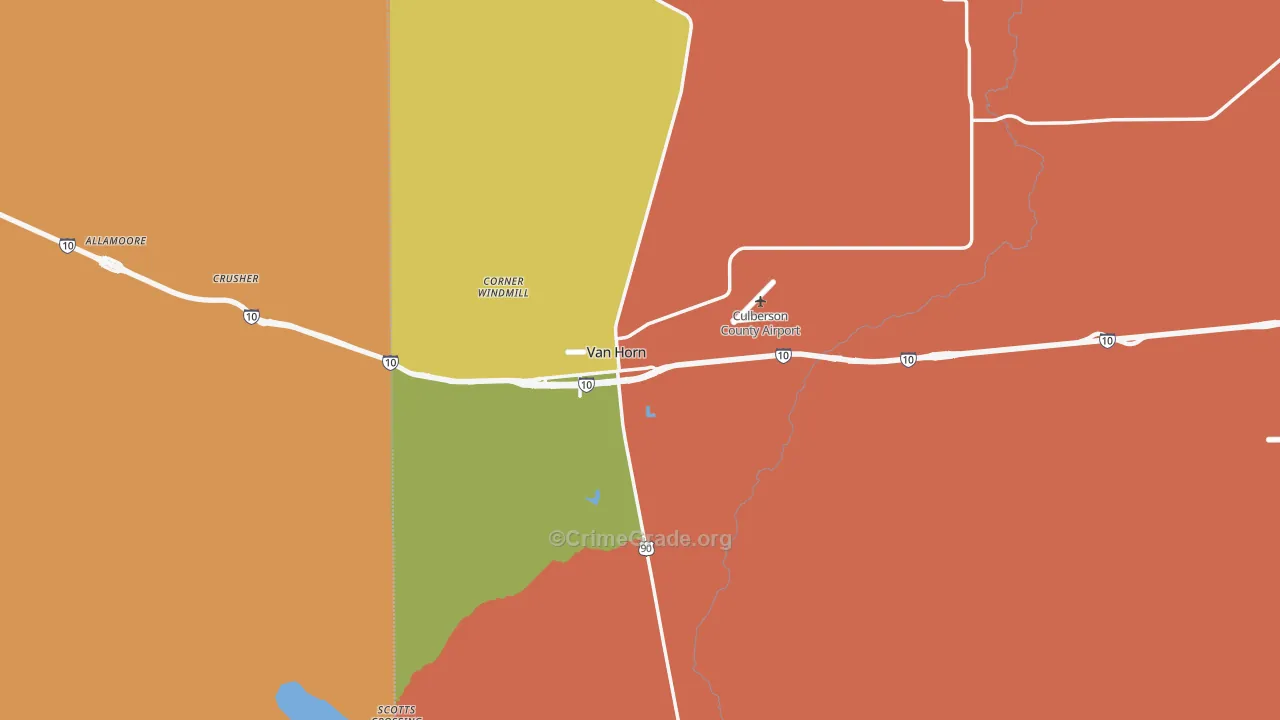 79855, TX Map of Drug-Related Crime Rates