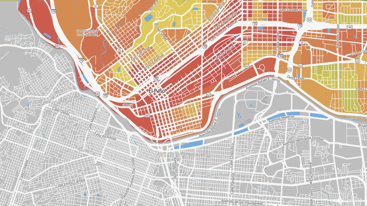 79901, TX Map of Drug-Related Crime Rates