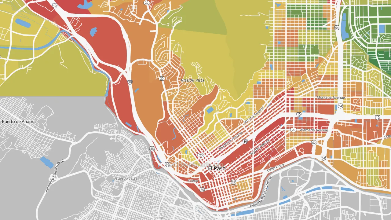 79902, TX Map of Drug-Related Crime Rates