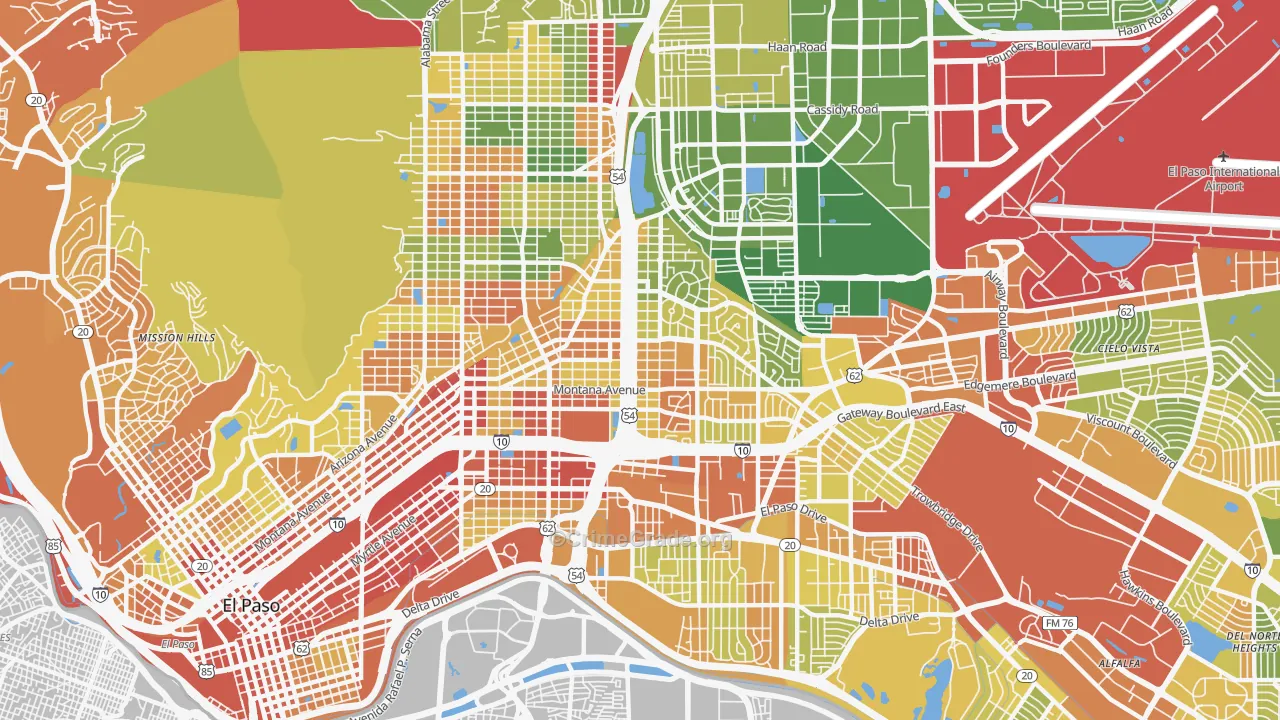 79903, TX Map of Drug-Related Crime Rates