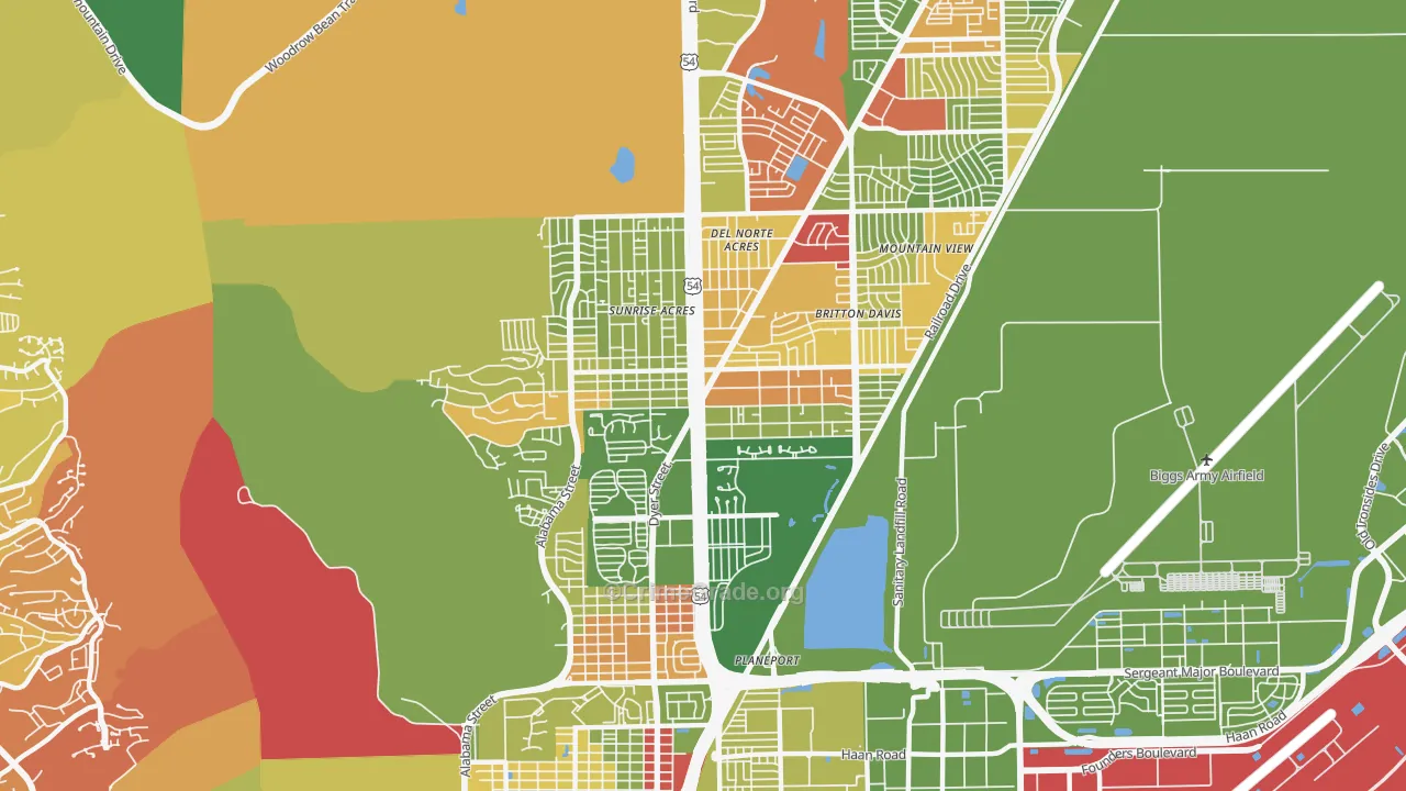 79904, TX Map of Drug-Related Crime Rates
