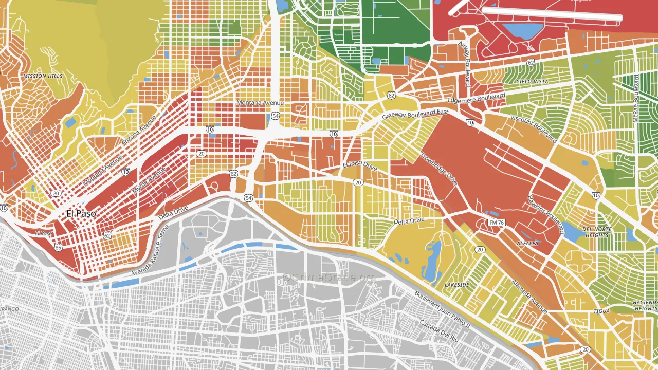 79905, TX Map of Drug-Related Crime Rates