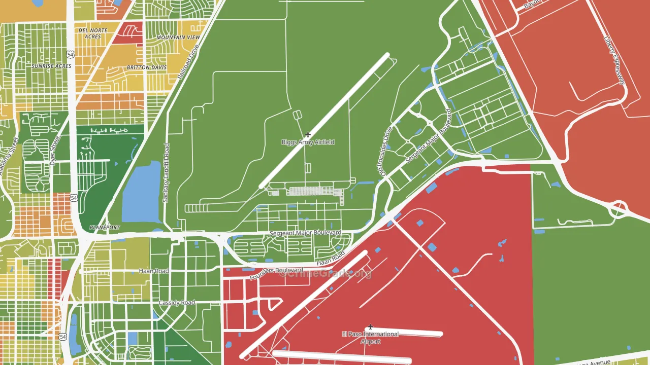 79908, TX Map of Drug-Related Crime Rates