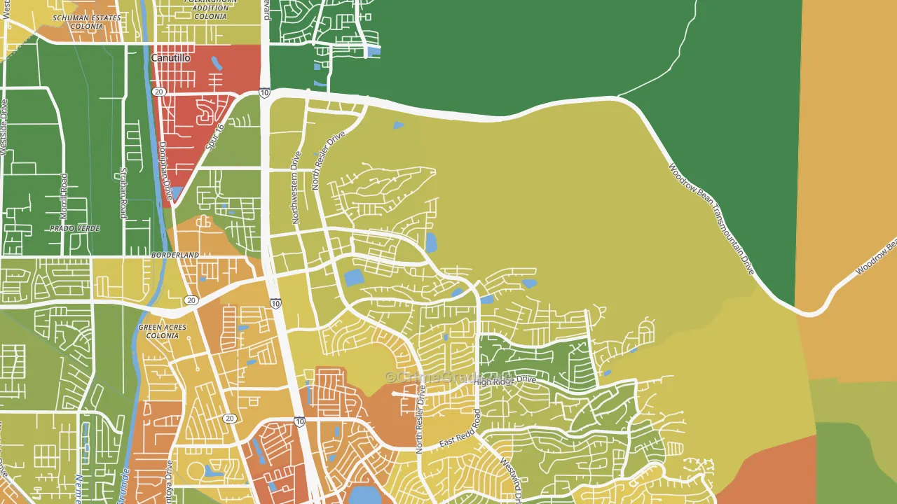 79911, TX Map of Drug-Related Crime Rates