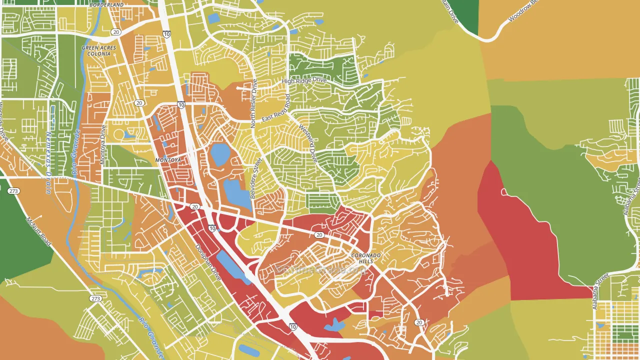 79912, TX Map of Drug-Related Crime Rates