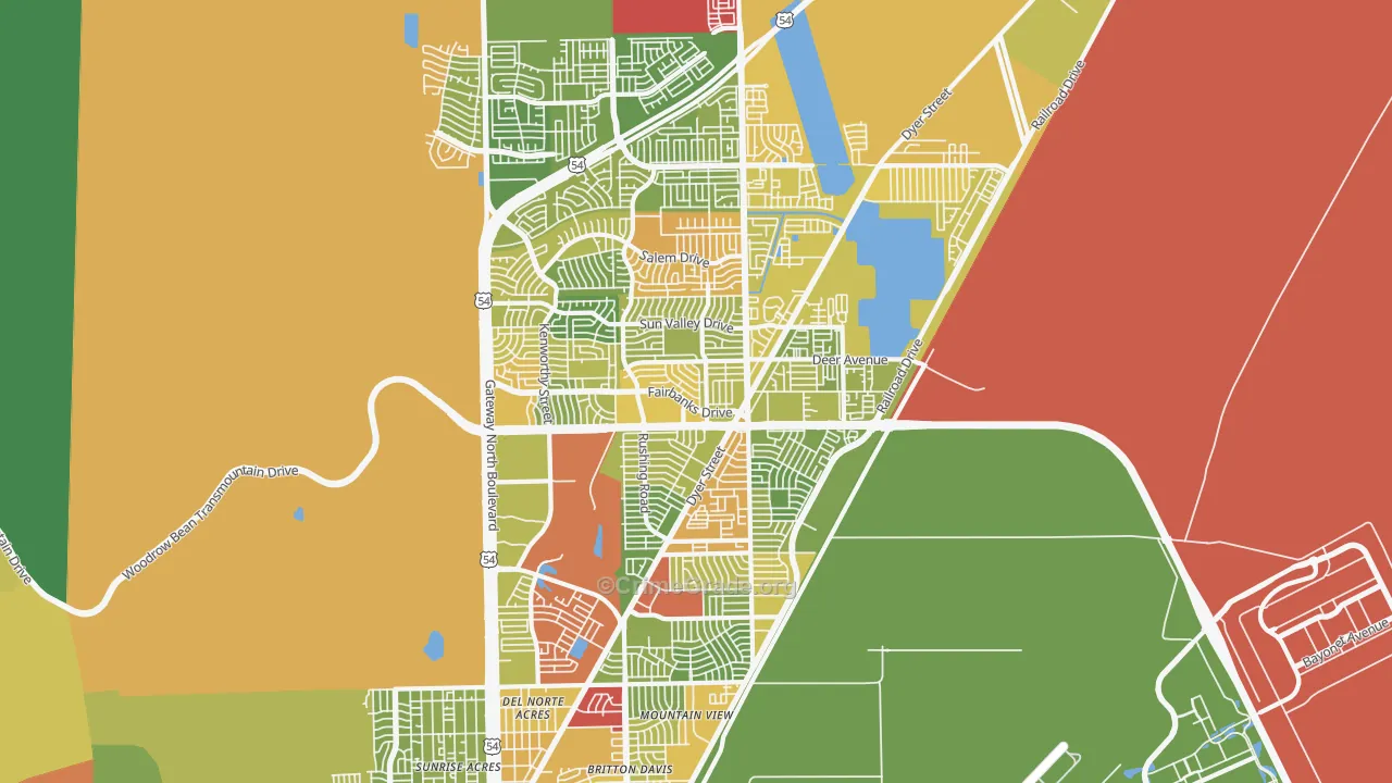 79924, TX Map of Drug-Related Crime Rates
