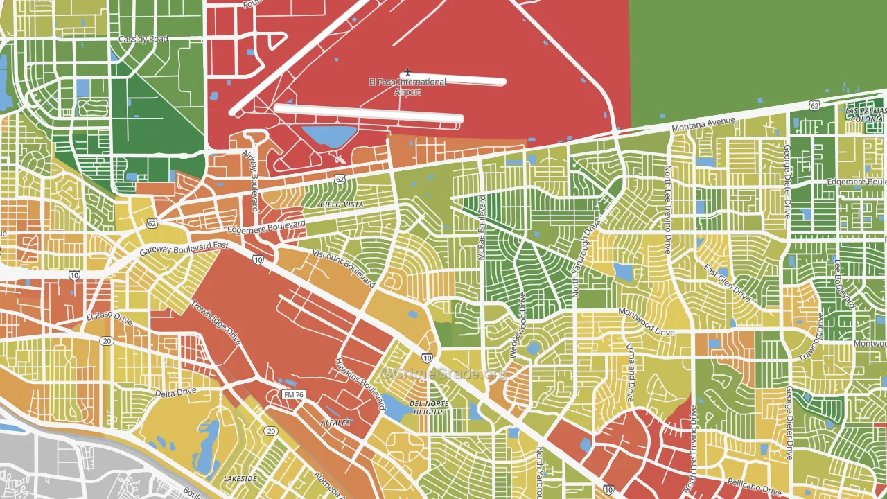 79925, TX Map of Drug-Related Crime Rates