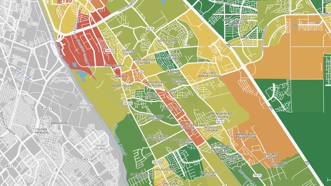 79927, TX Map of Drug-Related Crime Rates