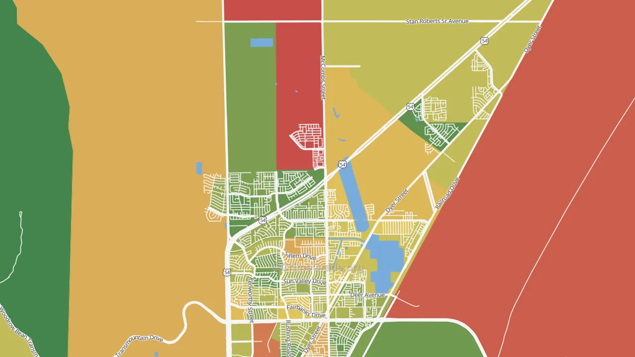 79934, TX Map of Drug-Related Crime Rates