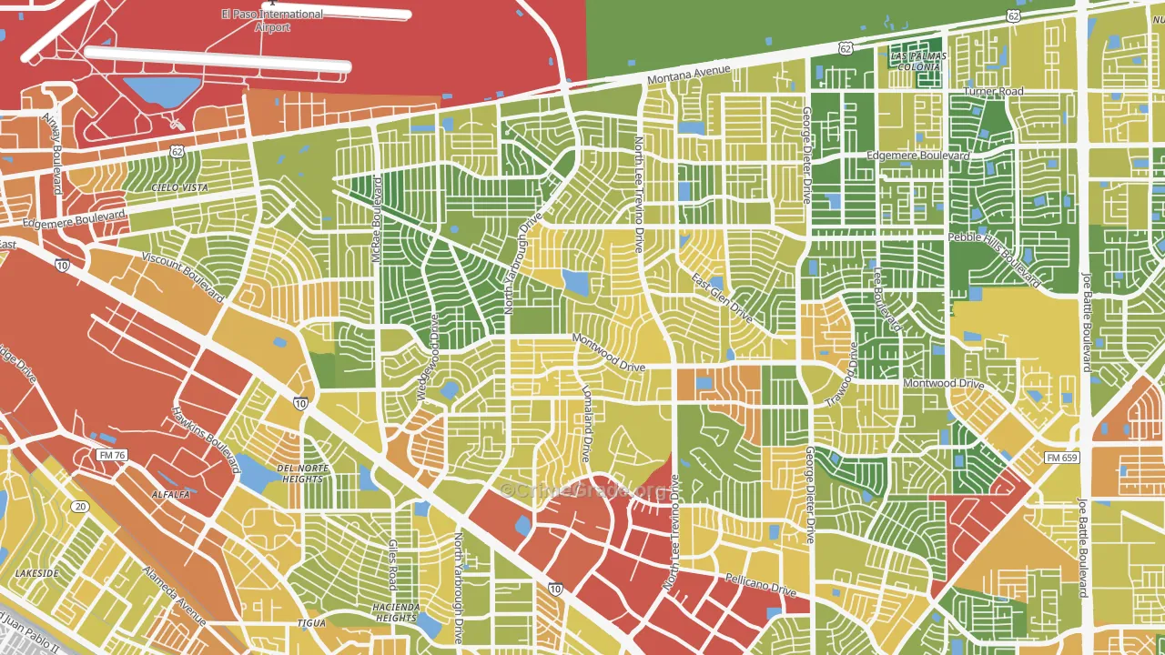 79935, TX Map of Drug-Related Crime Rates