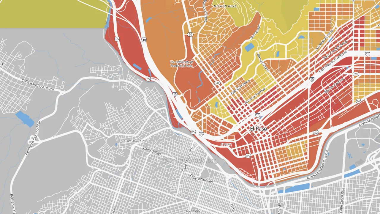 79968, TX Map of Drug-Related Crime Rates
