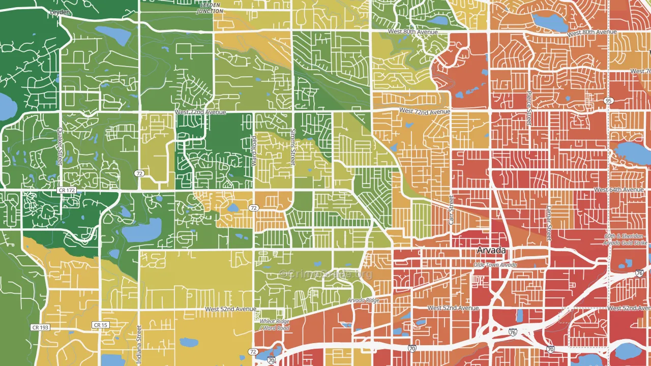 80004, CO Map of Drug-Related Crime Rates