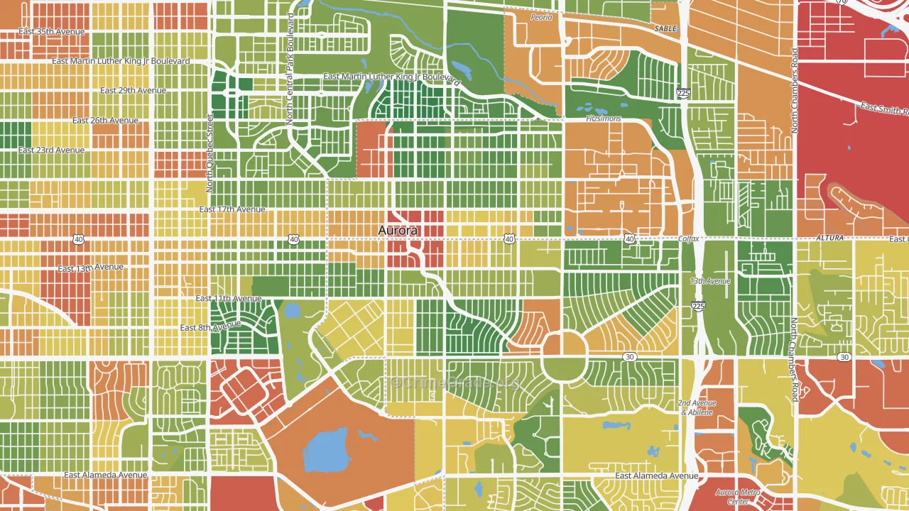 80010, CO Map of Drug-Related Crime Rates
