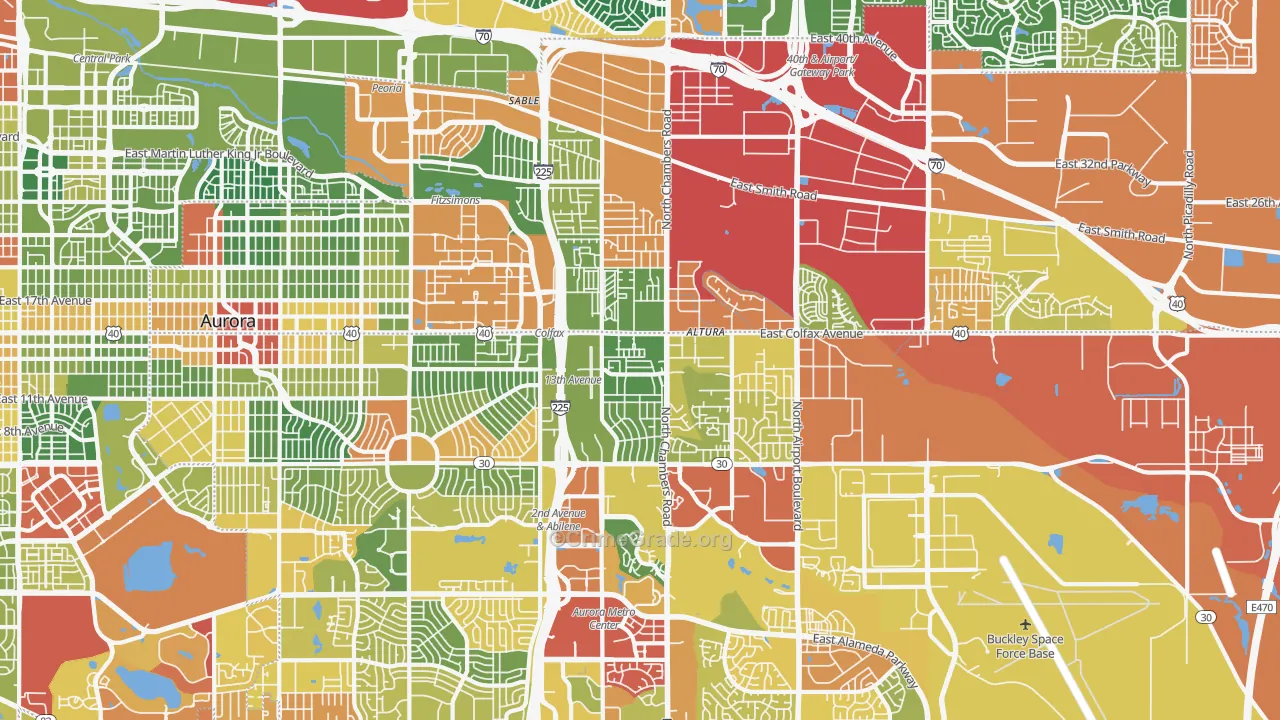 80011, CO Map of Drug-Related Crime Rates