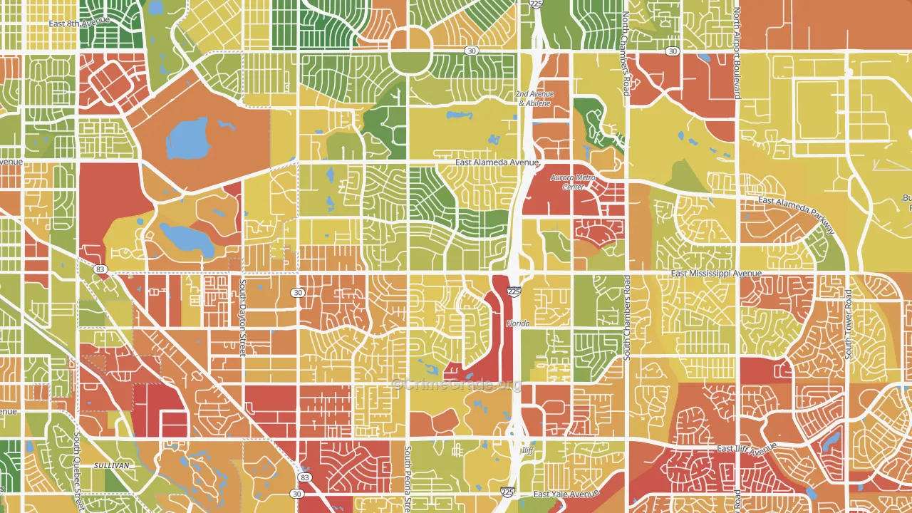 80012, CO Map of Drug-Related Crime Rates