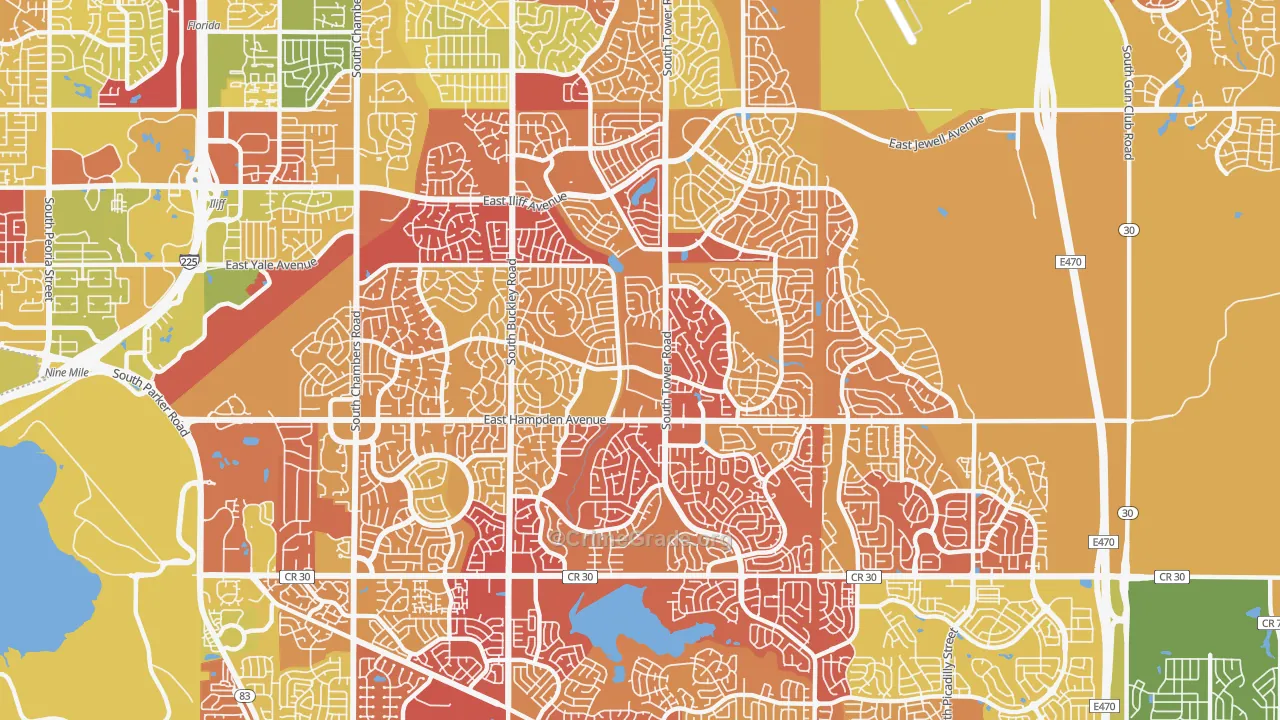 80013, CO Map of Drug-Related Crime Rates