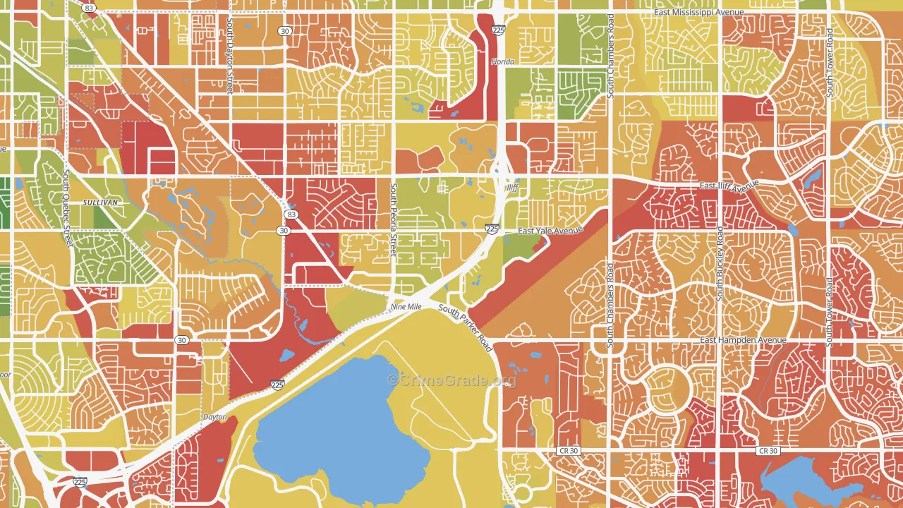 80014, CO Map of Drug-Related Crime Rates