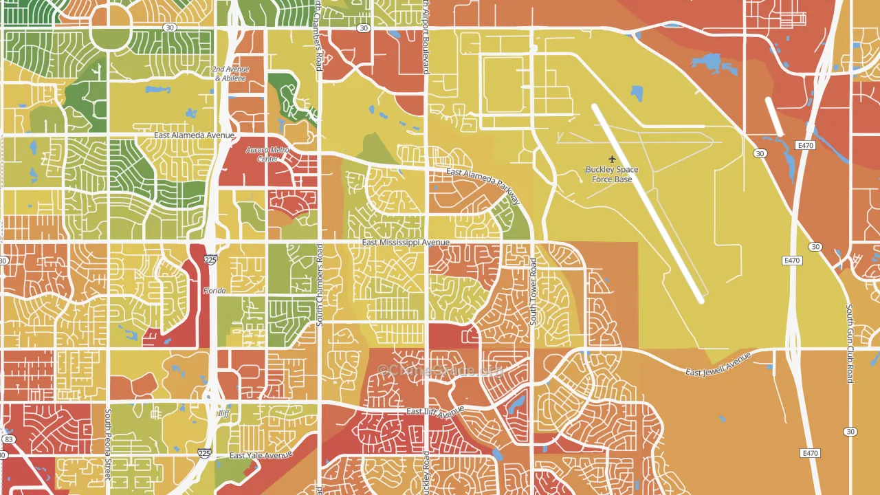 80017, CO Map of Drug-Related Crime Rates