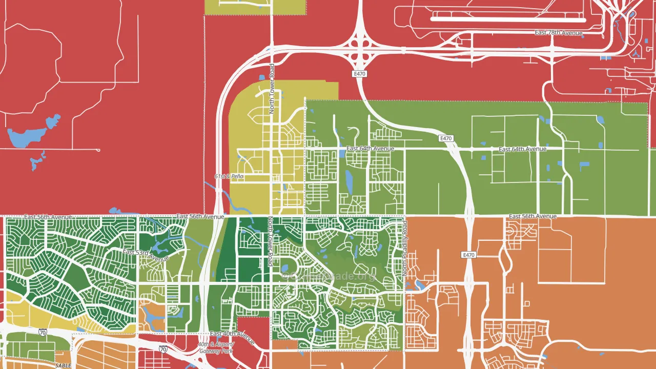 80019, CO Map of Drug-Related Crime Rates