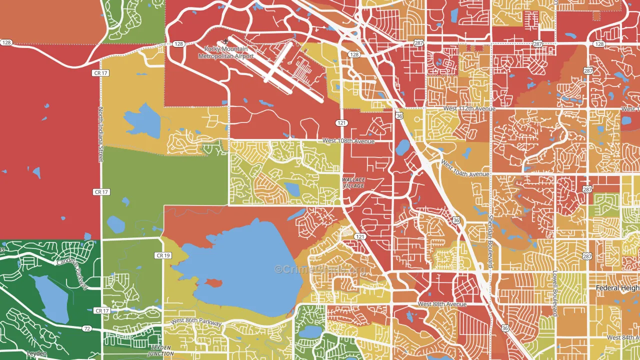 80021, CO Map of Drug-Related Crime Rates