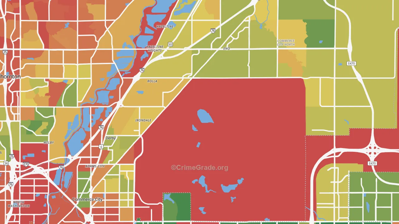 80022, CO Map of Drug-Related Crime Rates