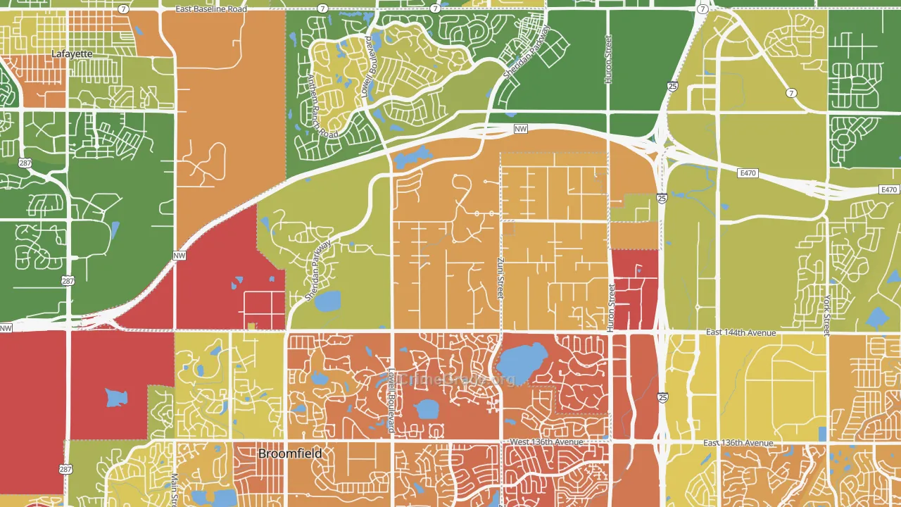 80023, CO Map of Drug-Related Crime Rates