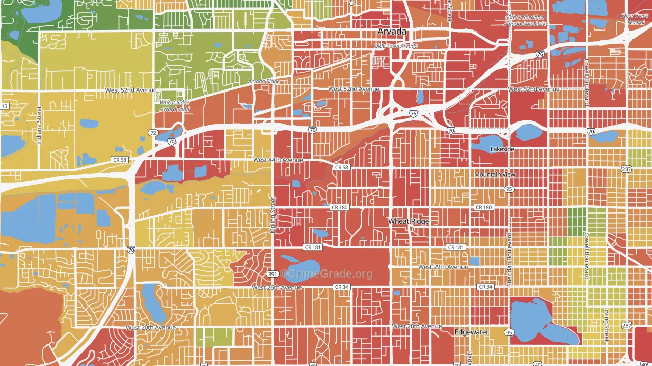 80033, CO Map of Drug-Related Crime Rates