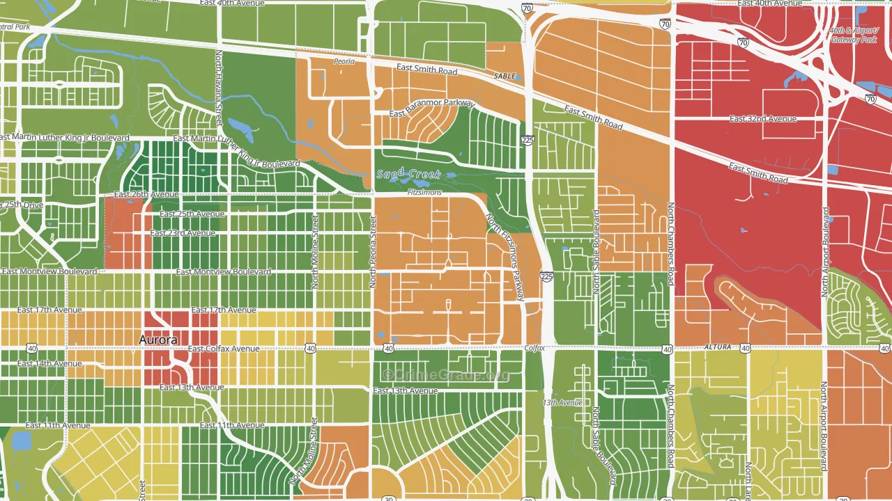 80045, CO Map of Drug-Related Crime Rates