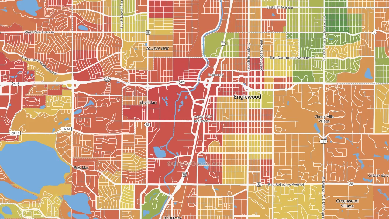 80110, CO Map of Drug-Related Crime Rates