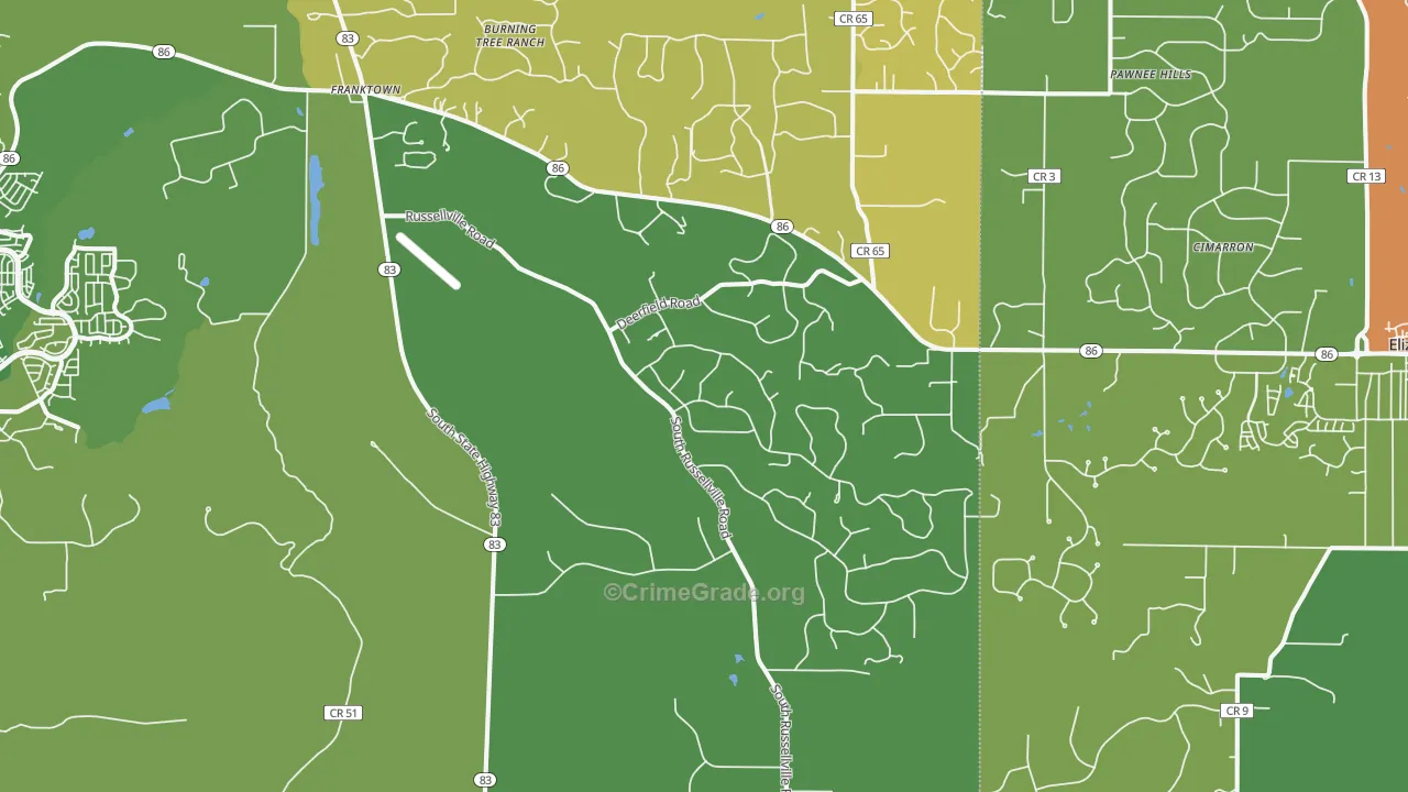 80116, CO Map of Drug-Related Crime Rates