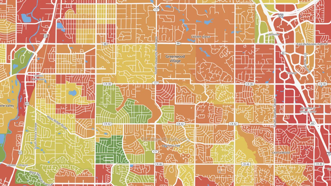 80121, CO Map of Drug-Related Crime Rates