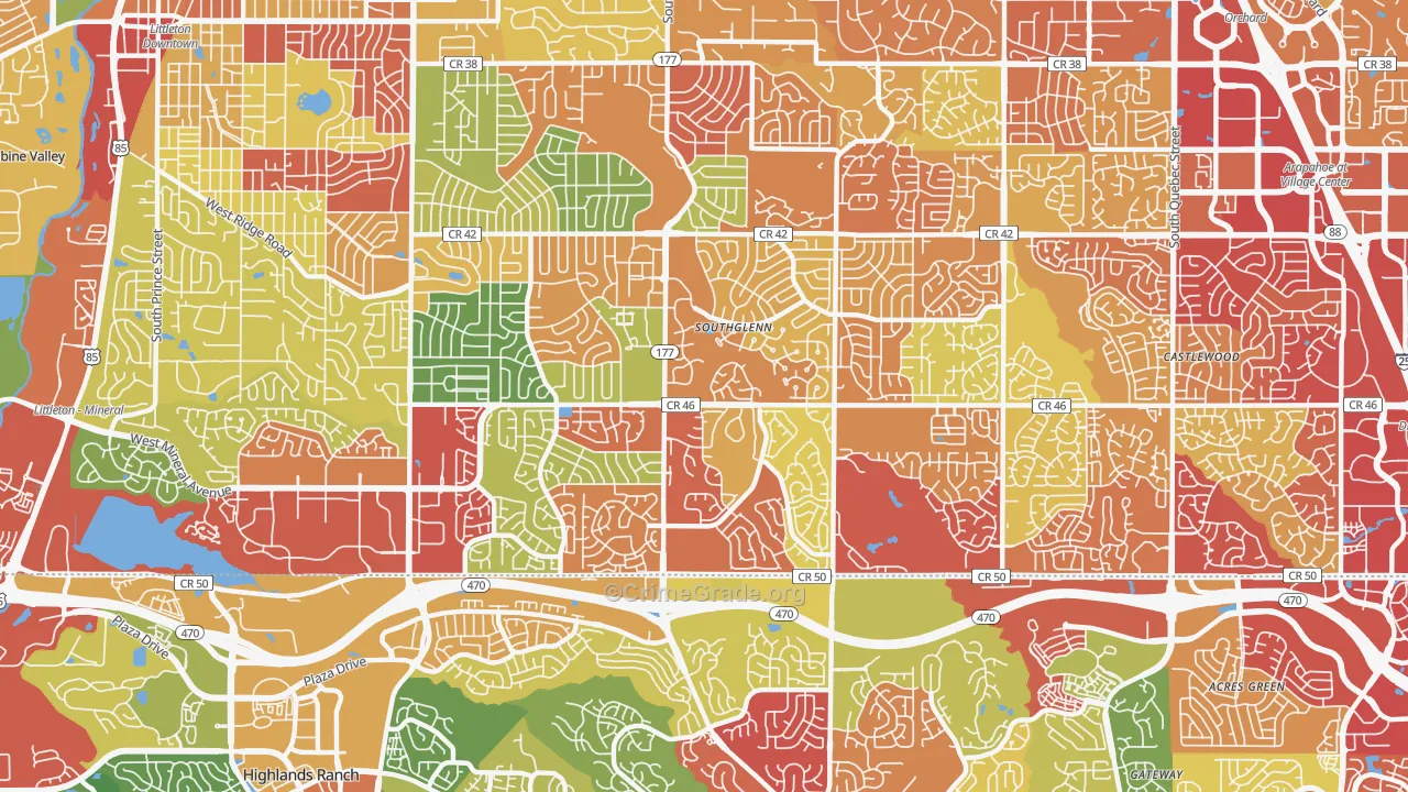 80122, CO Map of Drug-Related Crime Rates