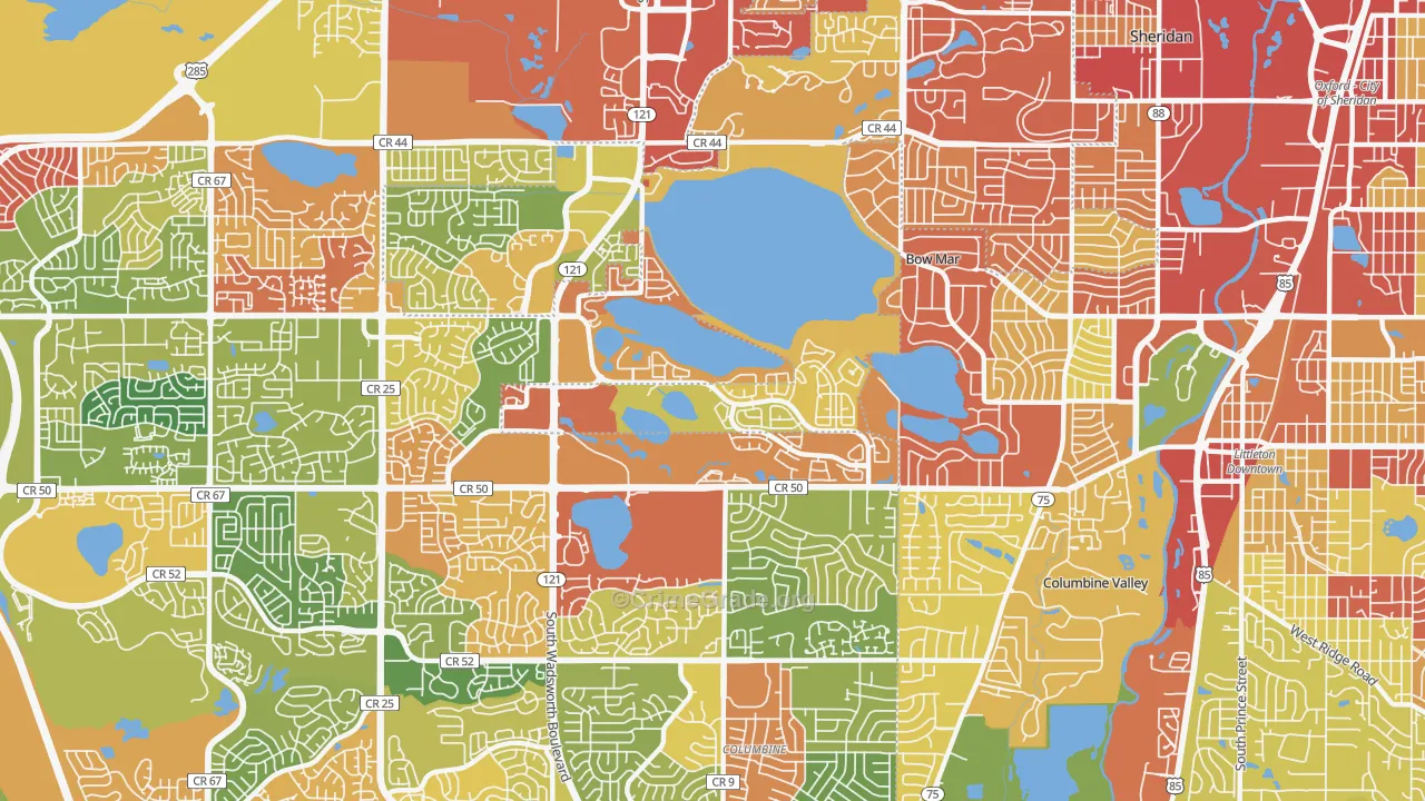 80123, CO Map of Drug-Related Crime Rates