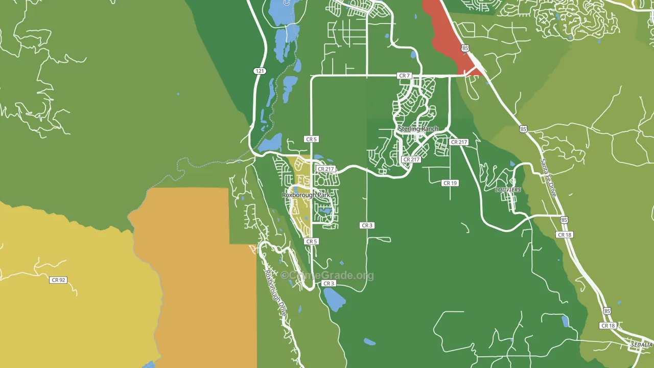 80125, CO Map of Drug-Related Crime Rates