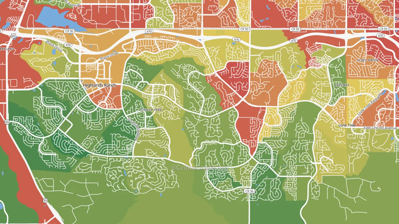 80126, CO Map of Drug-Related Crime Rates