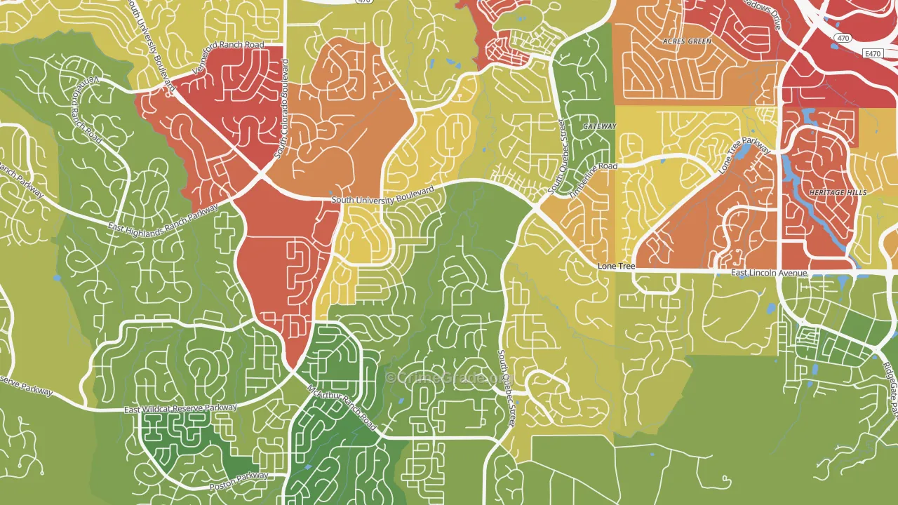 80130, CO Map of Drug-Related Crime Rates