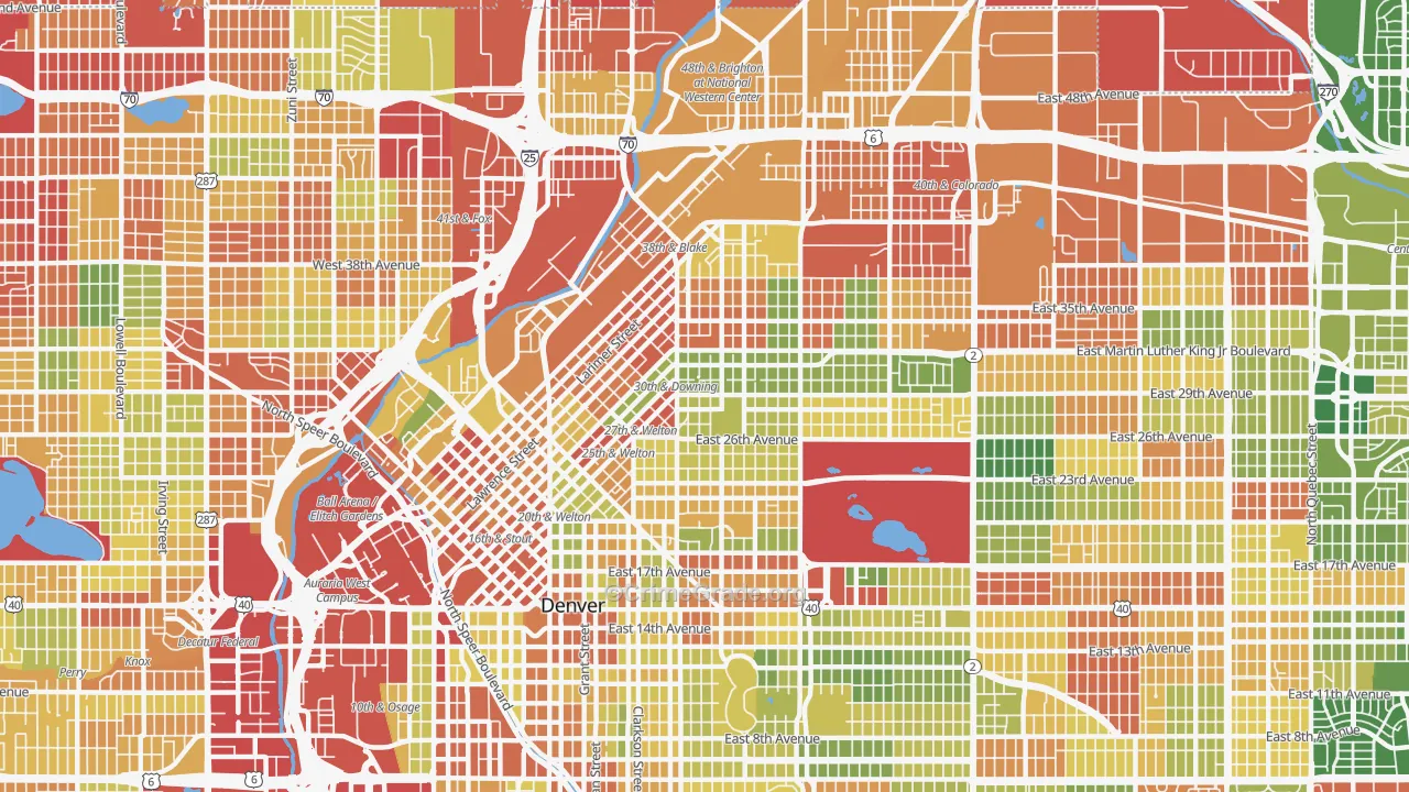 80205, CO Map of Drug-Related Crime Rates