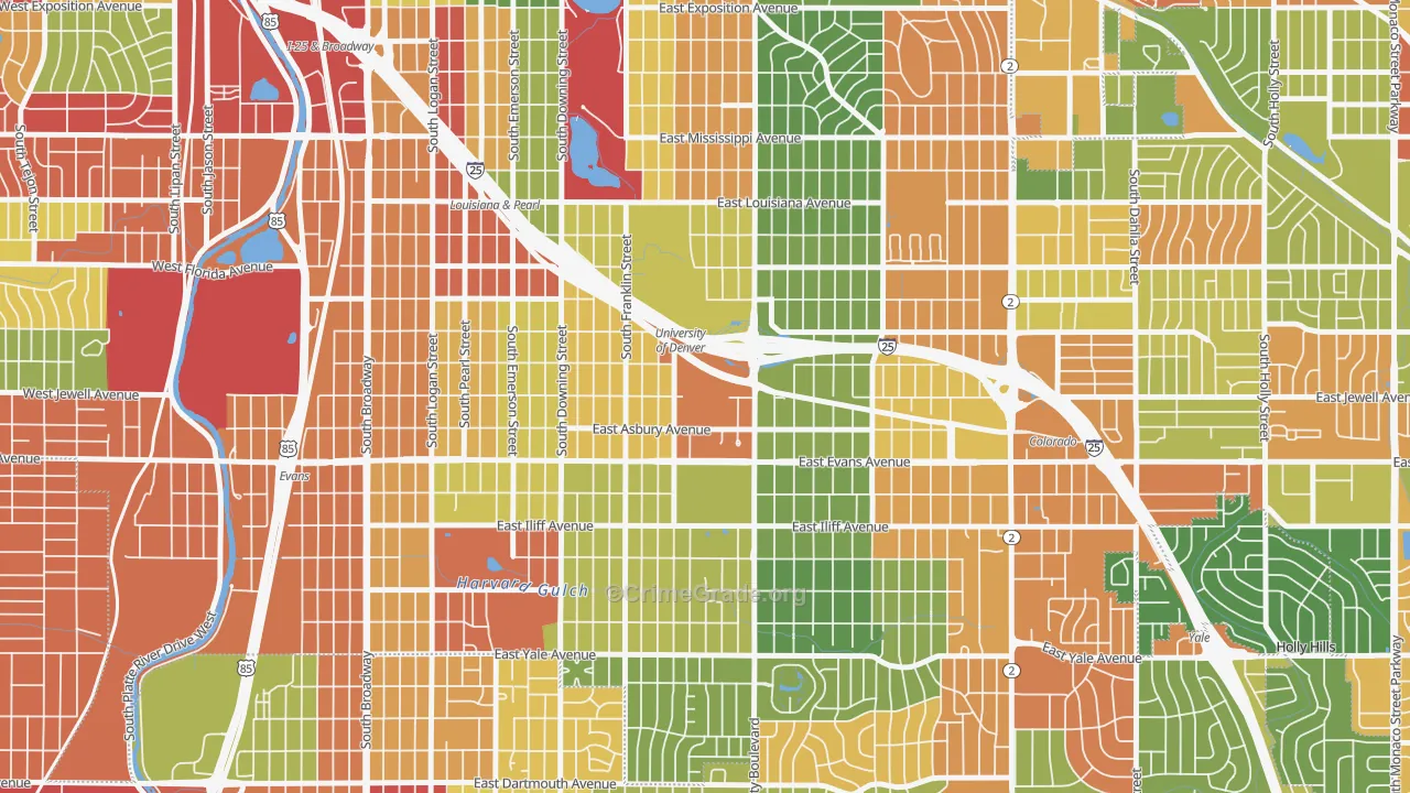 80208, CO Map of Drug-Related Crime Rates