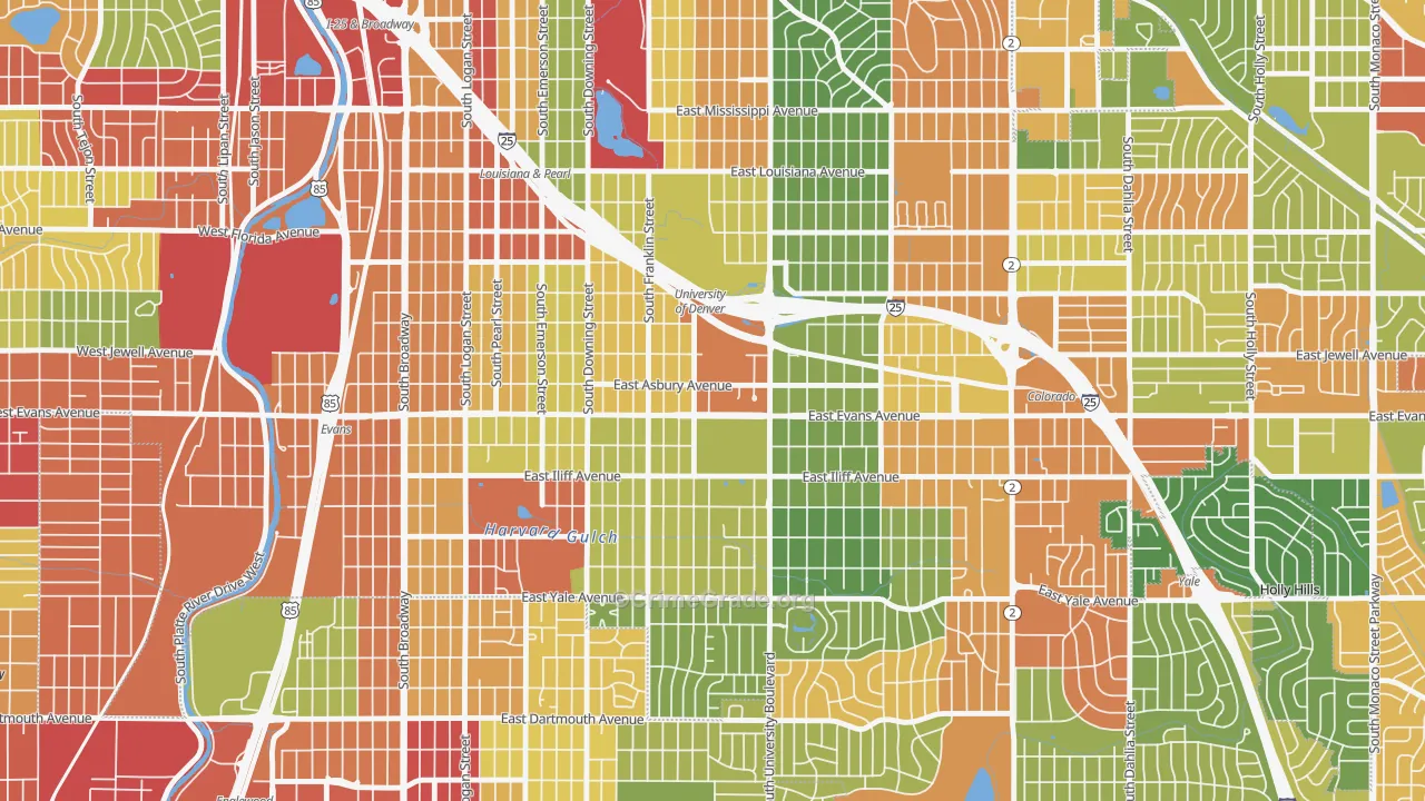 80210, CO Map of Drug-Related Crime Rates