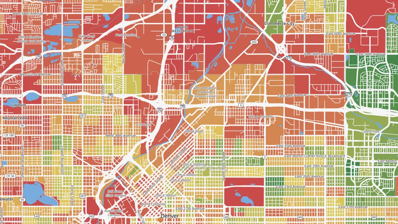 80216, CO Map of Drug-Related Crime Rates