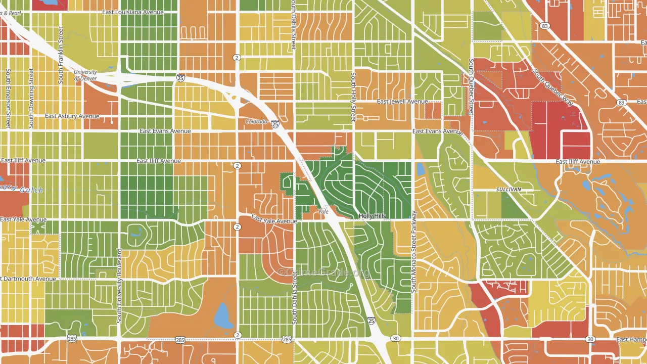 80222, CO Map of Drug-Related Crime Rates