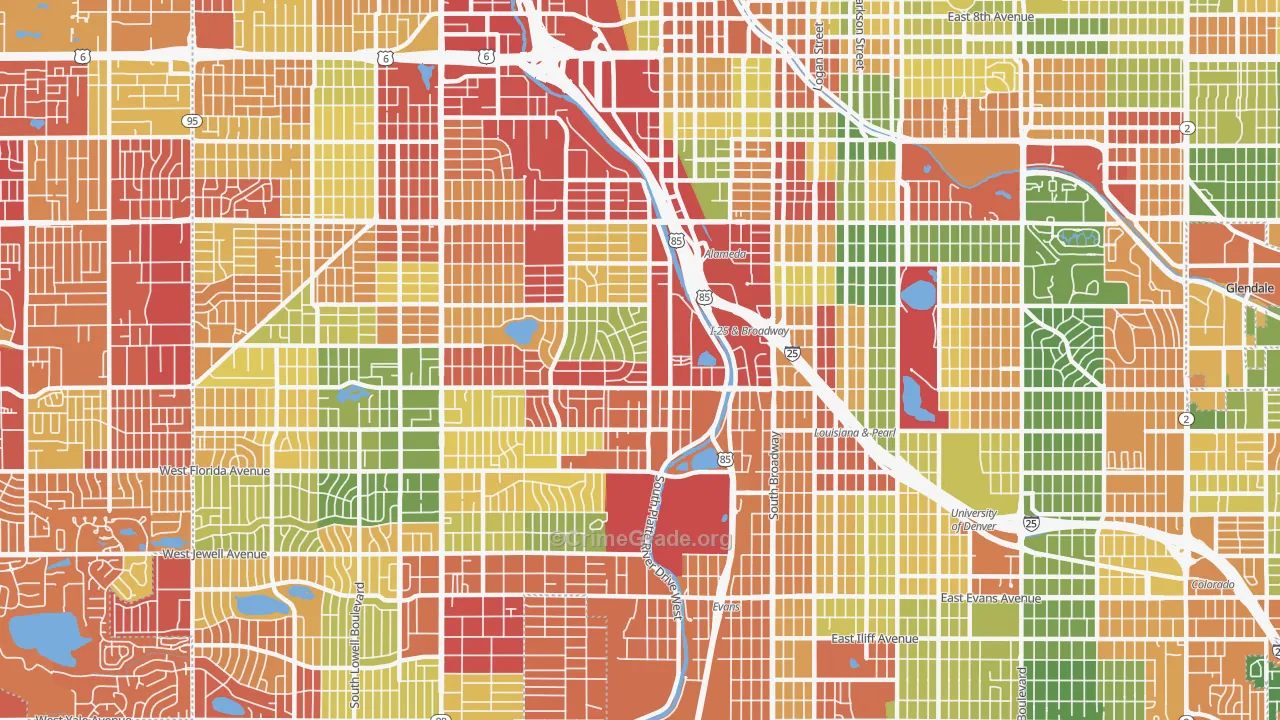80223, CO Map of Drug-Related Crime Rates