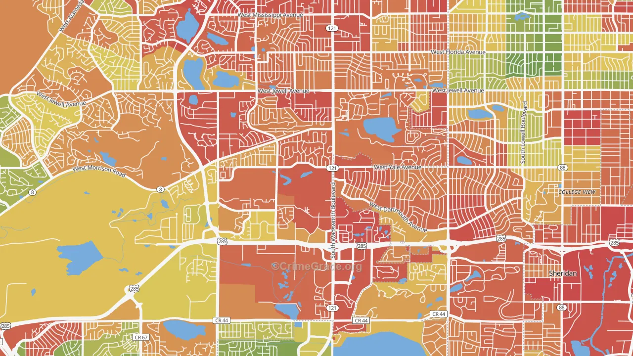 80227, CO Map of Drug-Related Crime Rates