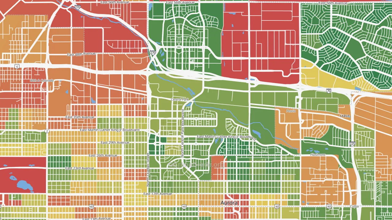 80238, CO Map of Drug-Related Crime Rates
