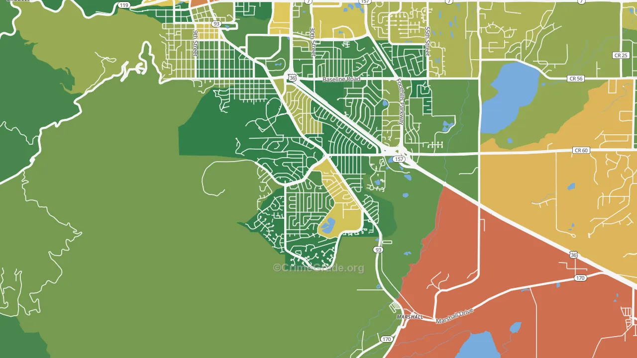 80305, CO Map of Drug-Related Crime Rates