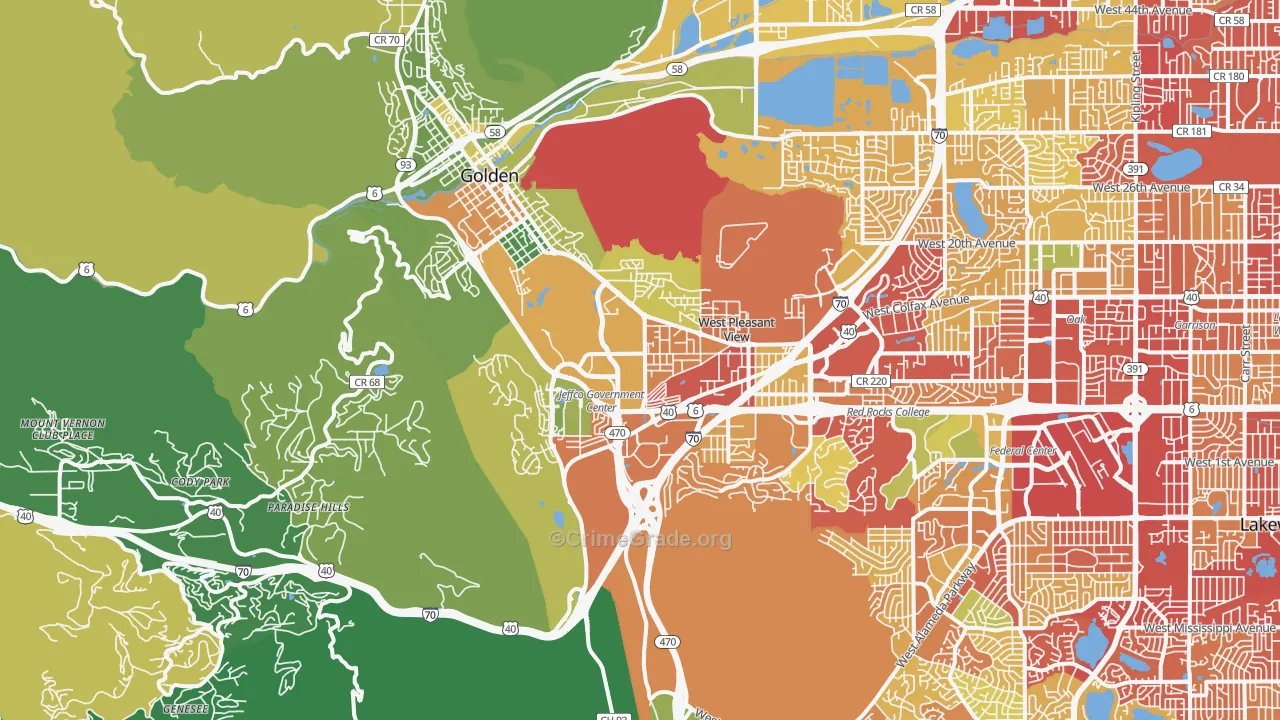 80401, CO Map of Drug-Related Crime Rates