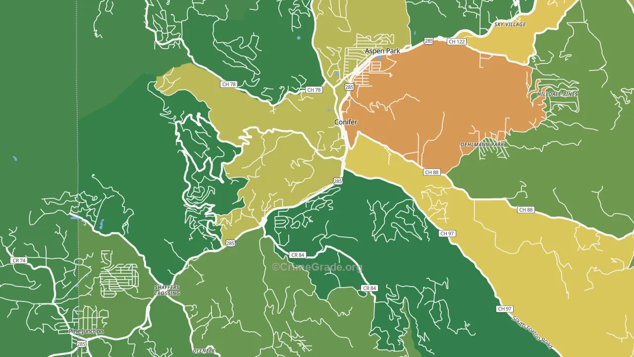 80433, CO Map of Drug-Related Crime Rates