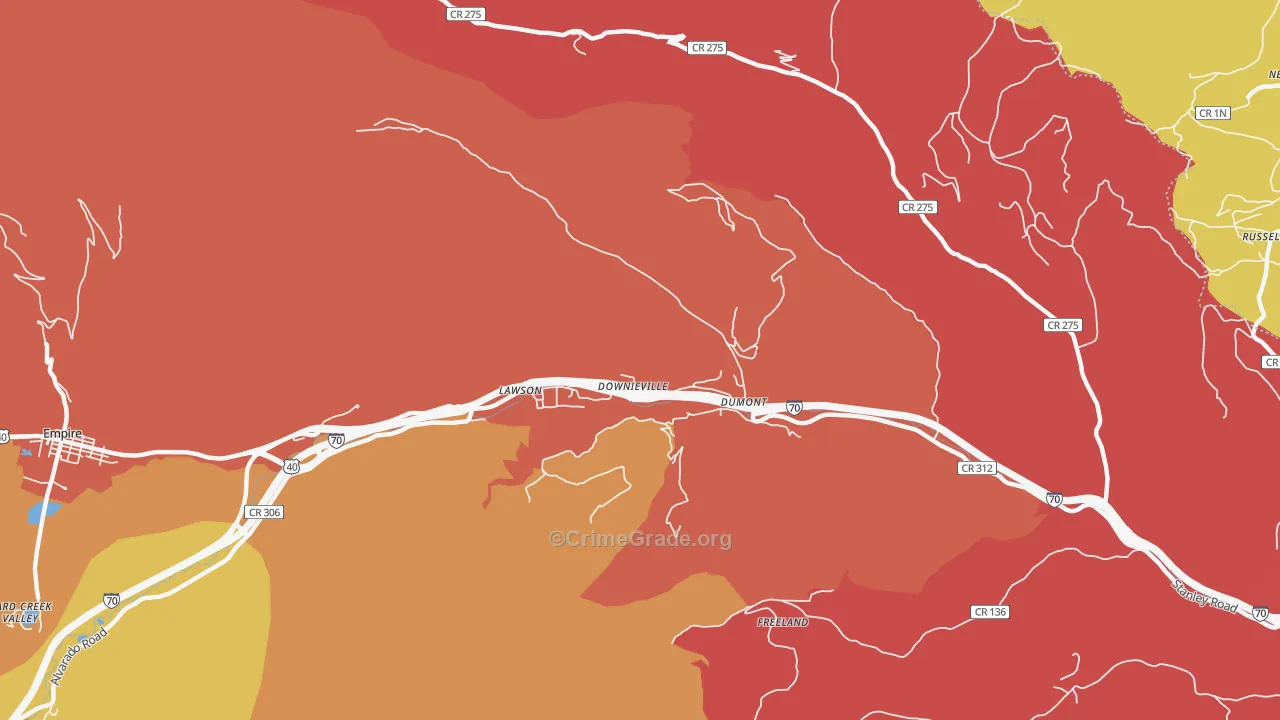 80436, CO Map of Drug-Related Crime Rates