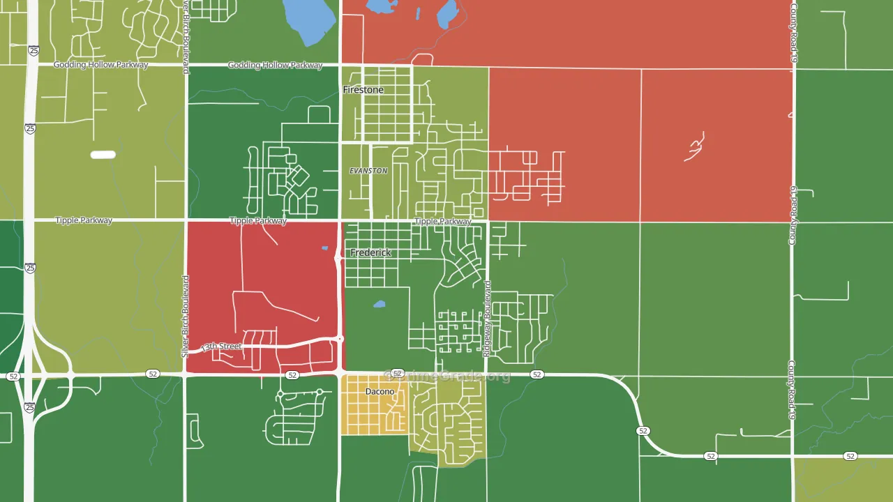 80530, CO Map of Drug-Related Crime Rates