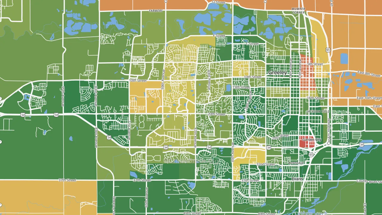 80634, CO Map of Drug-Related Crime Rates